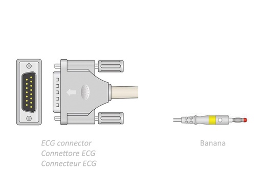 [54011] CAVO PAZIENTE ECG 2,2 m - banana - compatibile Shiller