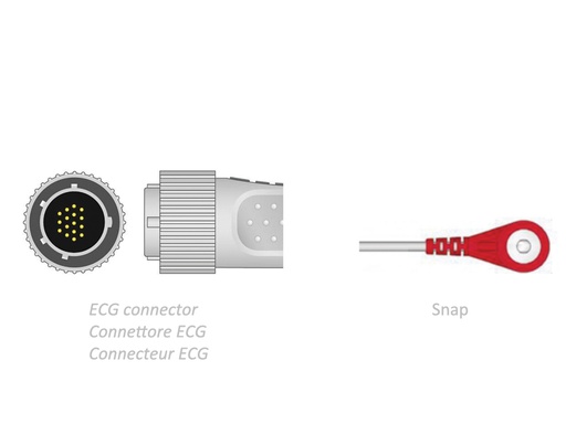 [GM-29720] CAVO PAZIENTE ECG 2,2 m - snap - compatibile Cardioline