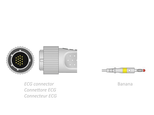 [54006] CAVO PAZIENTE ECG 2,2 m - banana - compatibile Cardioline