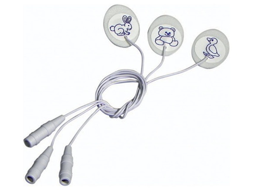 [GM-29749] ELETTRODI FOAM MONOUSO 23-30 mm ovali con cavo 35cm - pediatrici