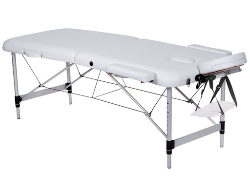 [GM-30041] LETTINO DA MASSAGGIO IN ALLUMINIO a 2 SEZIONI - bianco