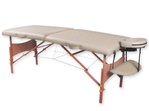 [GM-30044] LETTINO DA MASSAGGIO IN LEGNO a 2 SEZIONI - crema