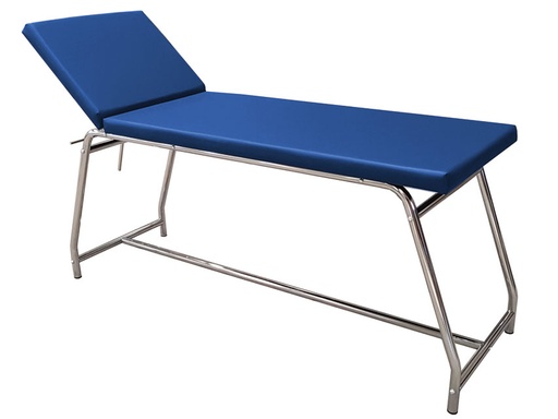 [44457] LETTINO DA VISITA - portata 120 kg, cromato - materasso blu