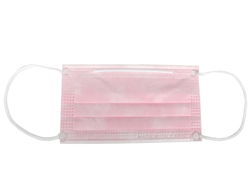 [20603] PREMIUM MASCHERINA CHIRURGICA FILTRANTE 98% 3 VELI tipo II con elastici - adulti - rosa