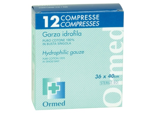 [34764] COMPRESSE GARZA COTONE 36X40 cm - scatole da 12