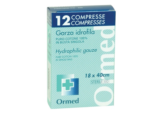 [34763] COMPRESSE GARZA COTONE 18X40 cm - scatole da 12