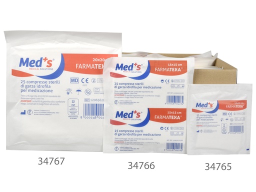 [34765] GARZA COTONE STERILE 10X10cm - buste da 25pz.
