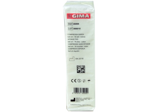 [35005] COMPRESSA GARZA 5x5cm cotone - 10 pacchi da 100