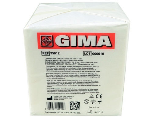 [35012] COMPRESSA GARZA 10x10cm TNT - 10 pacchi da 100