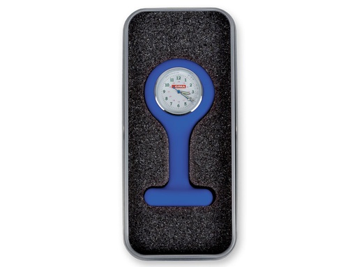 [20411] OROLOGIO PER INFERMIERI con scatola alluminio - rotondo - blu