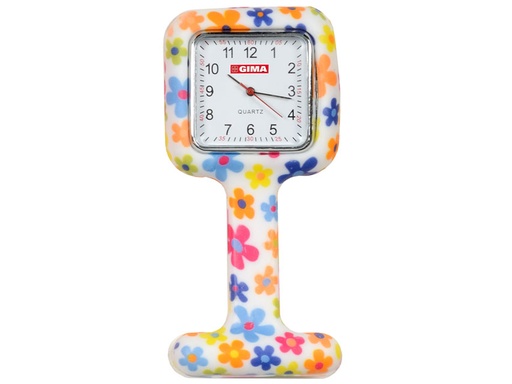 [20462] OROLOGIO PER INFERMIERI - quadrato - fantasia fiori