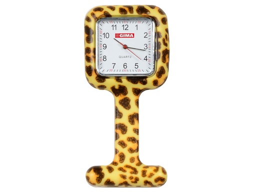 [20463] OROLOGIO PER INFERMIERI - quadrato - fantasia leopardo