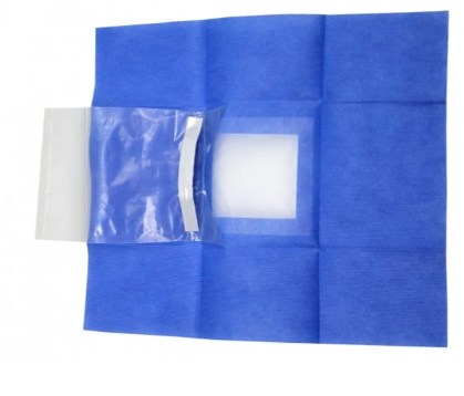 [MGI01158] Telo chirurgia oftalmica sterile cm.75x100 cm foro 6x9cm c/inc.film e tasca racc
