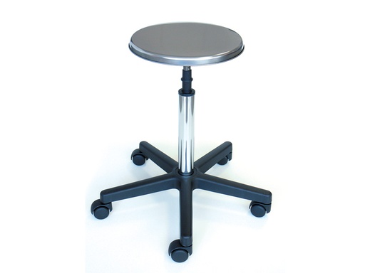 [GM-30685] SGABELLO - sedile inox con ruote