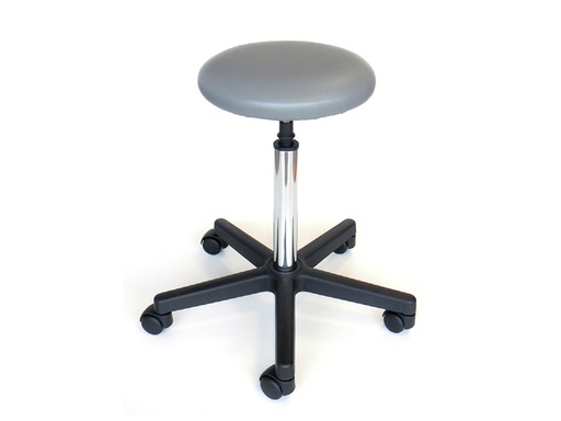 [GM-30690] SGABELLO - sedile imbottito con ruote - grigio