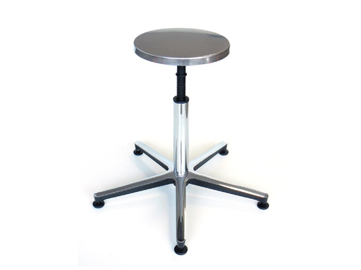 [GM-30692] SGABELLO - sedile inox, base in alluminio con piedini