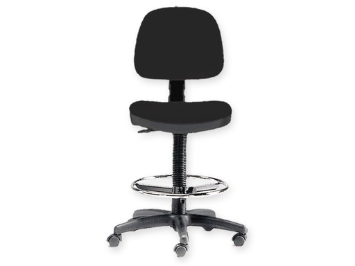 [GM-30740] SGABELLO con schienale ed anello - nero