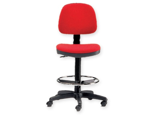 [45222] SGABELLO con schienale ed anello - rosso