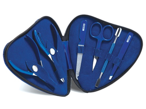 [39800] KIT PODOLOGIA CUORE - blu - 6 strumenti